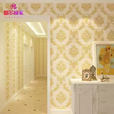 Yunmu modern simple European non-woven wallpaper bedroom living room TV background wall 3D three-dimensional relief wallpaper