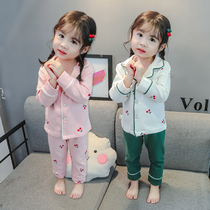 Childrens pajamas female spring and autumn baby cotton girls little girl childrens home clothes split princess cartoon