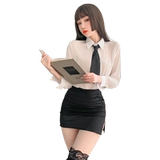 Униформа, нижнее белье, ранец, комплект, сексуальная пижама, с акцентом на бедрах