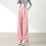 Джинсы, тонкие штаны, 2024 года, высокая талия, подходит для подростков, свободный прямой крой