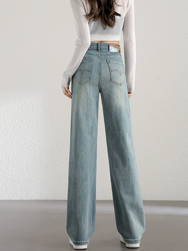 Прямые свободные джинсы, приталенные осенние штаны, 2025 года, высокая талия, подходит для подростков, свободный крой