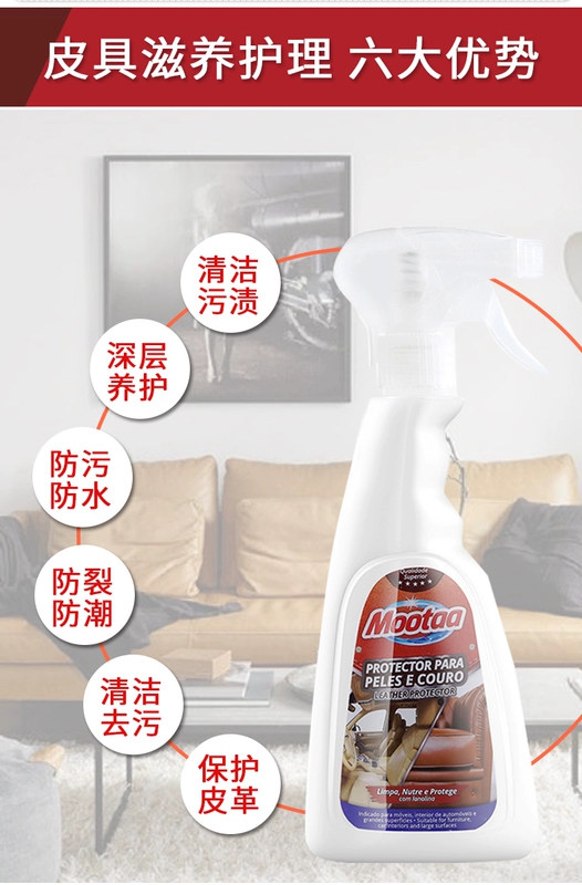 Mootaa giải pháp chăm sóc da chà túi da khử trùng làm sạch dầu bảo trì lau da sofa da sạch hơn - Nội thất / Chăm sóc da 	chai xịt làm sạch túi da	