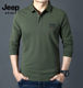 JEEP long-sleeved POLO shirt casual men's lapel business spring and autumn new middle-aged top fashion dad T-shirt men