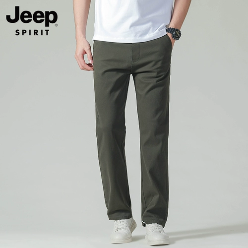 Джип, тонкие хлопковые хаки штаны, свободный прямой крой