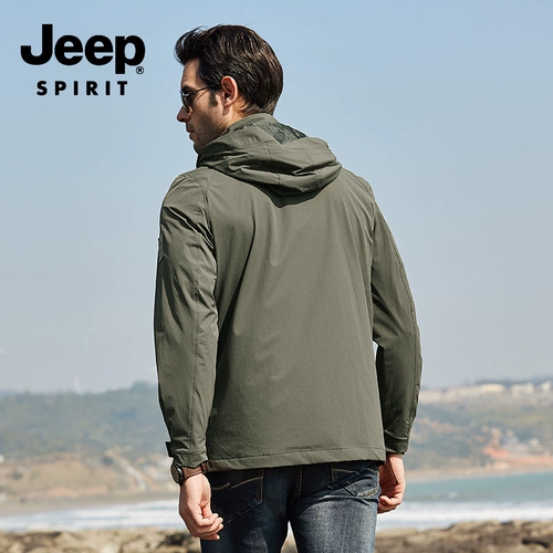 Джип, демисезонная утепленный лонгслив, мужская утепленная дорожная спортивная куртка с капюшоном для отдыха