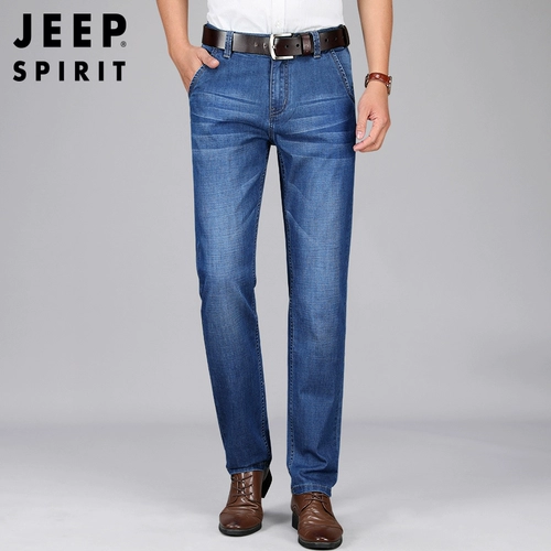 Jeep, весенний джип, тонкие джинсы, светлые штаны для отдыха, свободный прямой крой, большой размер, новая коллекция