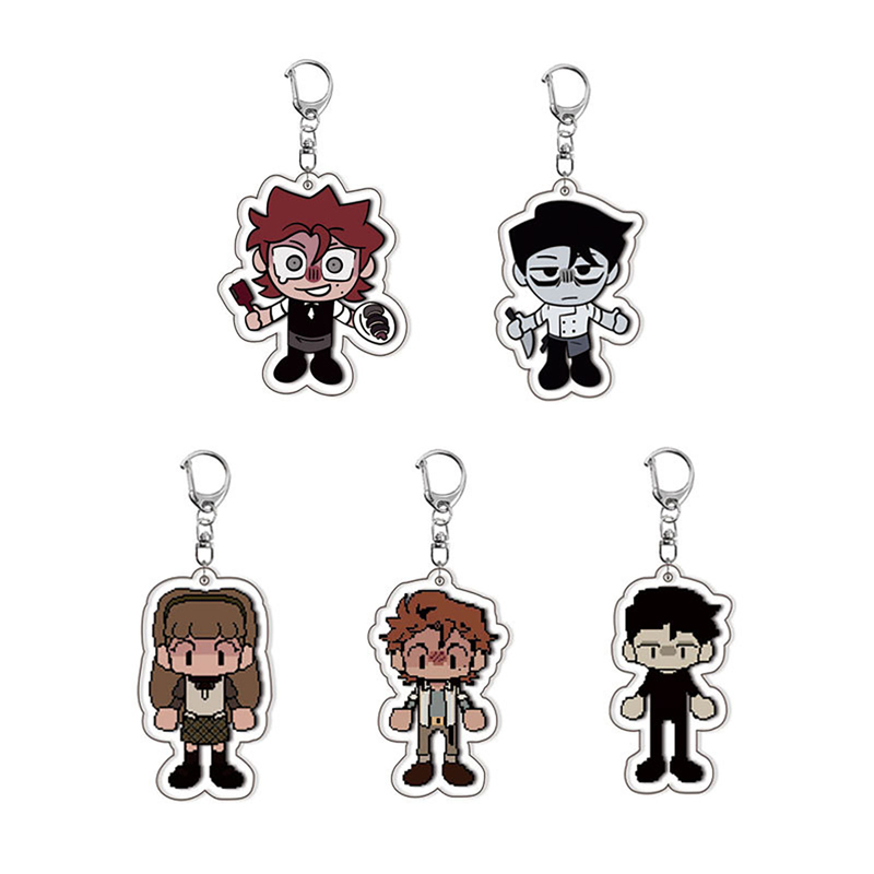 Acrylic Keychain with a Deadpan Expression, Game-Themed, Cute, Small Gift, Small Pendant, Student Backpack Accessory