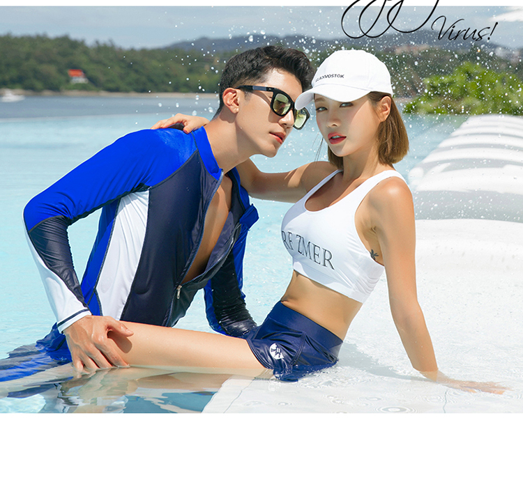 Đồ bơi hàn quốc chia tay nữ quần dài tay lướt sóng phù hợp với bảo thủ giảm béo bụng cặp đôi đồ bơi mùa xuân nóng khô nhanh - Vài đồ bơi 	đồ đôi đi biển cho mẹ và bé trai