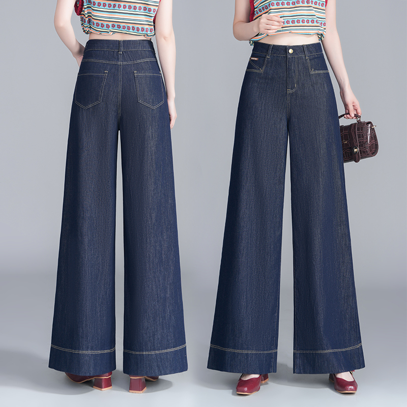 Women's Denim Wide-Leg Pants 2026 New Loose Fit High-Waisted Wide-Edge Spring and Summer Thin Style Summer Zhengzhou Women's Pants