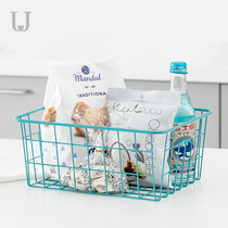 JordanJudy wrought iron cosmetics storage basket big snack storage box desktop storage frame mask storage basket