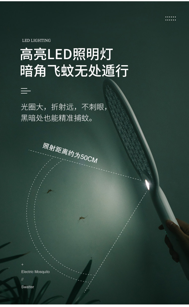 小米生态链 佐敦朱迪 充电式家用电蚊拍 图6