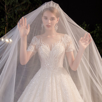 Fa-style wedding dresses 2022 new trailing temperament brides small high-end luxury small crowdsourced design palace wind