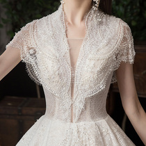 Main wedding dress 2021 new bride temperament little man tailing Mori Super fairy dream simple autumn and winter women