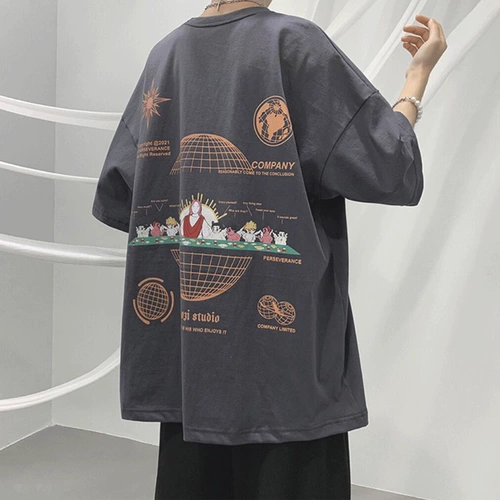 Tide, трендовая футболка с коротким рукавом в стиле хип-хоп, свободный крой