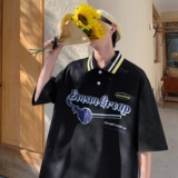 Ретро летняя футболка polo, в американском стиле, подходит для подростков, оверсайз, короткий рукав