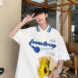 Ретро летняя футболка polo, в американском стиле, подходит для подростков, оверсайз, короткий рукав