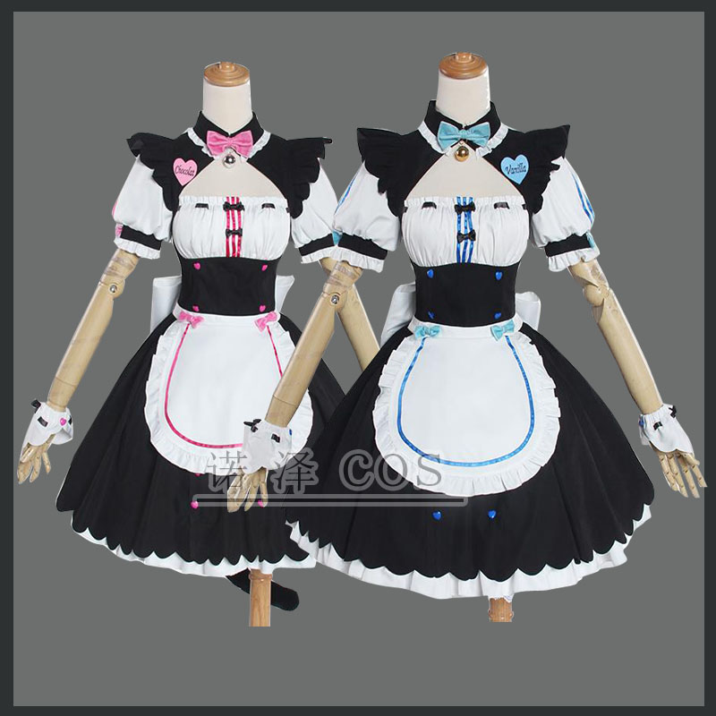 Chocolate with and scents Lanccos dress Cosplay costumes cos wigs tail ears