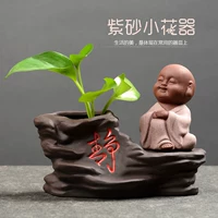 Sáng tạo nhà sư nhỏ hoa trang trí nhà trang trí bàn trà hoa màu xanh lá cây hoa bình hoa gốm thủy canh - Vase / Bồn hoa & Kệ chậu nhựa trồng hoa