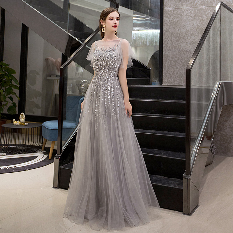 Elite winter evening dress, long skirt, bright catchy style