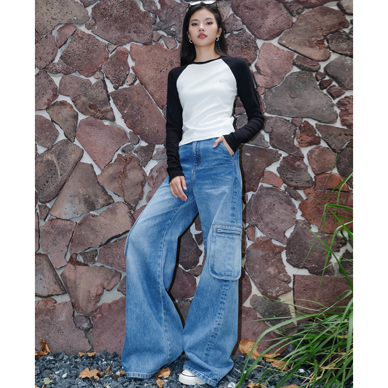 Zuccos 1996 Series Bella Style Vintage Street American Workwear Wide-Leg Jeans for Women