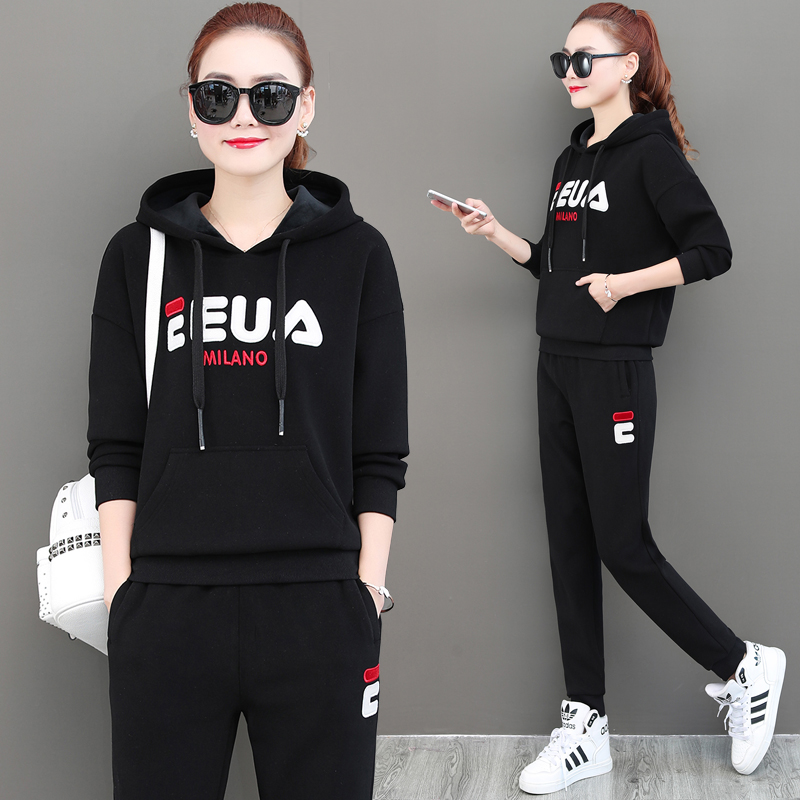 2022 Autumn Winter New Plus Suede Sports Suit Women Loose Winter Thickened warm and casual thick cotton spring and autumn two sets