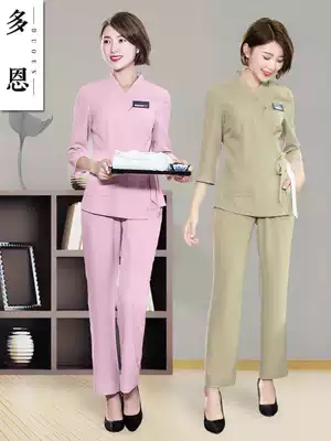Dorn beautician work clothes cardigan autumn and winter seven-point sleeve health spa massage foot bath technician uniform