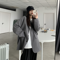 SIXI Sixi home-made spring blazer womens spring retro chic thin large version casual suit