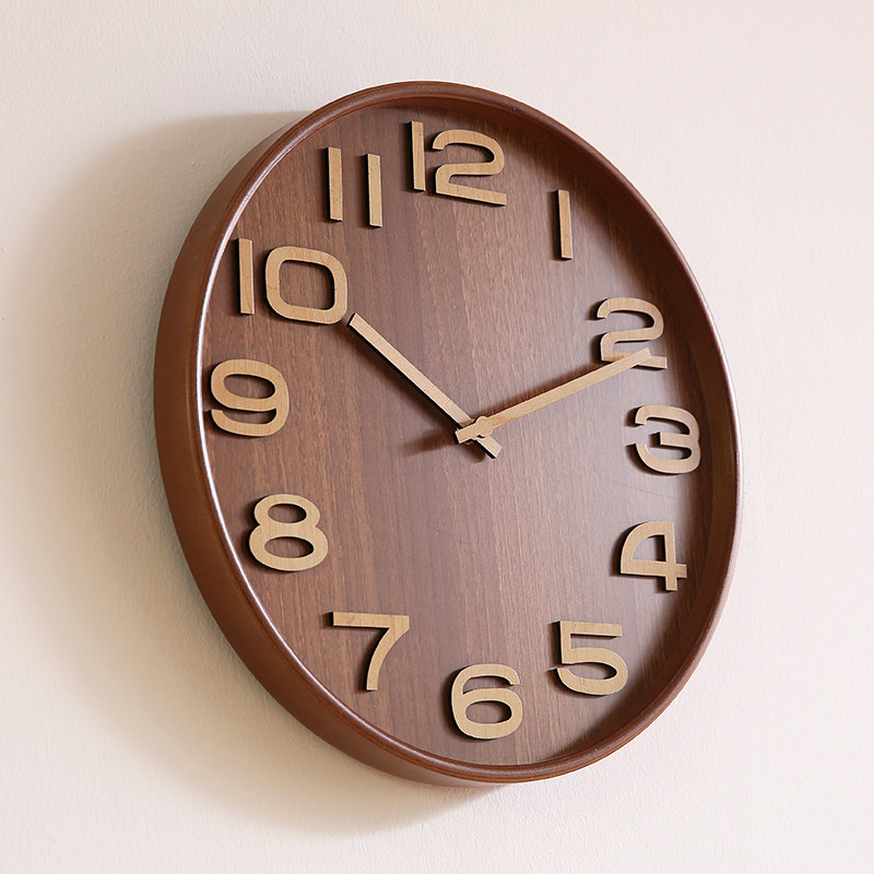 Nordic Solid Wood Creative Clock Clock Hanging Clock Living Room Restaurant Day Style Brief Bedroom Round Ins hanging table Home 
