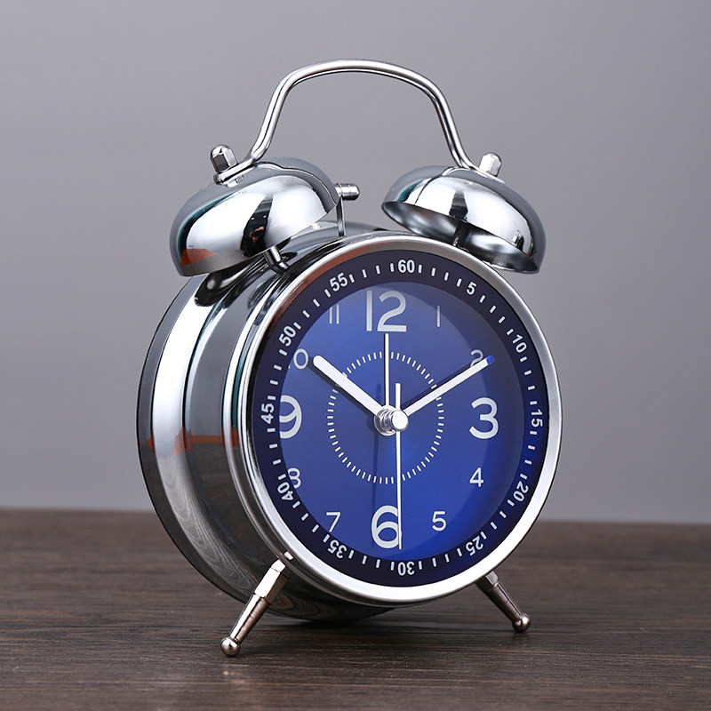 Alarm clock Student used to get up with a god instrumental boy Children's bedside mute metal Jane about a bell clock bedroom and watch