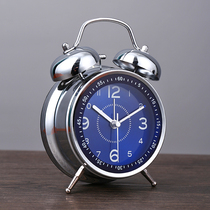 Alarm clock students use wake-up artifact boy children bedside mute metal simple bell clock bedroom clock clock