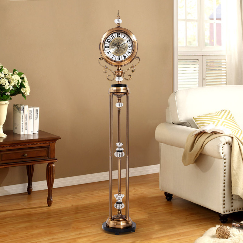 Eurostyle extravagant floor clock living room modern minimalist solid seat clock Home American Standing Watch Pendulum with large pendulum clock