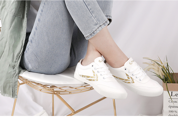 Feiyue bước nhảy của phụ nữ Giày nhỏ màu trắng Giày nữ xu hướng thời trang Giày thể thao giản dị đôi sinh viên Giày nam giày vải - Plimsolls giày the thao nam