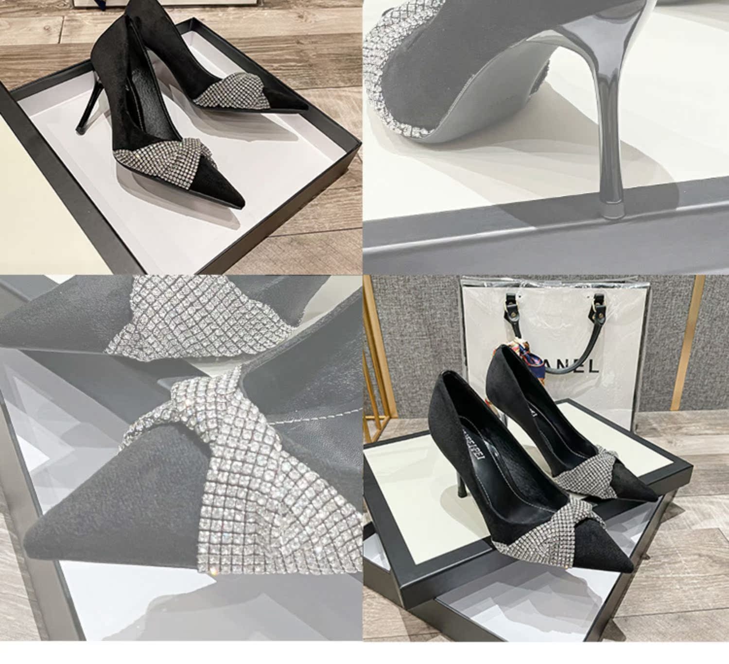 C9637 1380K GIÀY CAO GÓT NỮ RUOREAG THẮT NƠ BƯỚM MŨI NHỌN GÓT NHỌN DÙNG TRONG LỄ CƯỚI GIÀY DÉP NỮ G04 SẢN PHẨM MỚI