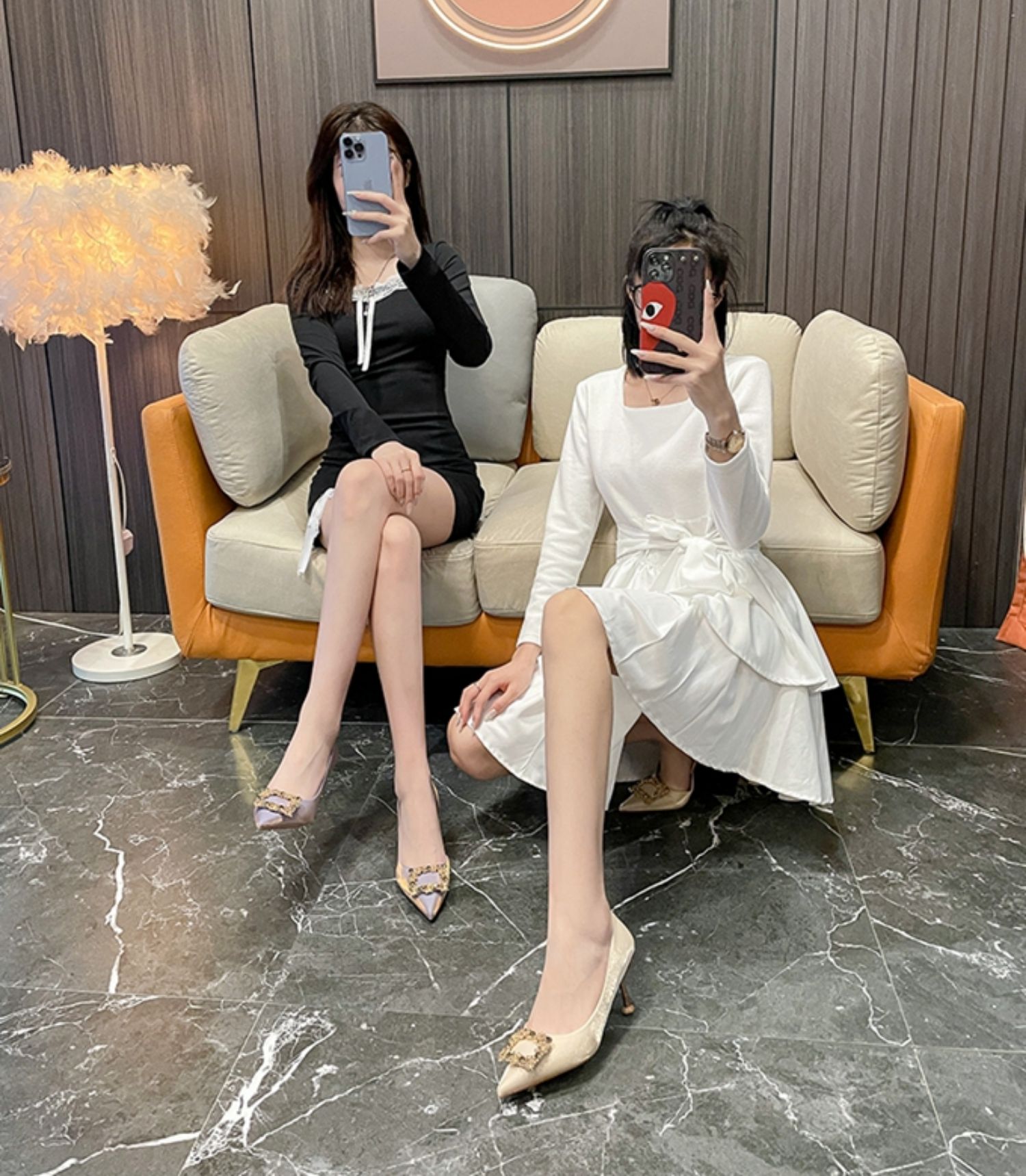 C9287 1420K GIÀY CAO GÓT NỮ RUOREAG MŨI NHỌN GÓT NHỌN MÙA HÈ GIÀY DÉP NỮ G04 SẢN PHẨM MỚI