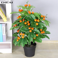 Mô phỏng Kumquat Cherry Camellia Cây xanh Phòng khách Trong nhà Tầng lớn Hoa trang trí Hoa nhựa Cây trồng trong chậu giả - Hoa nhân tạo / Cây / Trái cây bình hoa hồng giả đẹp