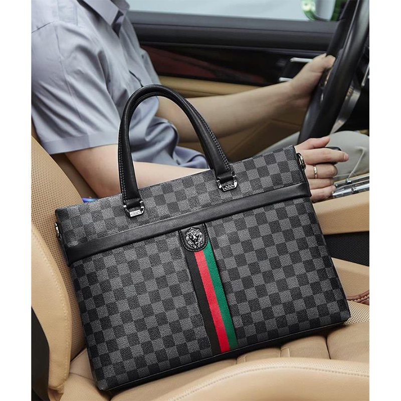 Luxcharm new genuine leather briefcase obliquely cross-pack luxury men handbag men's travel business bungmen-Taobao