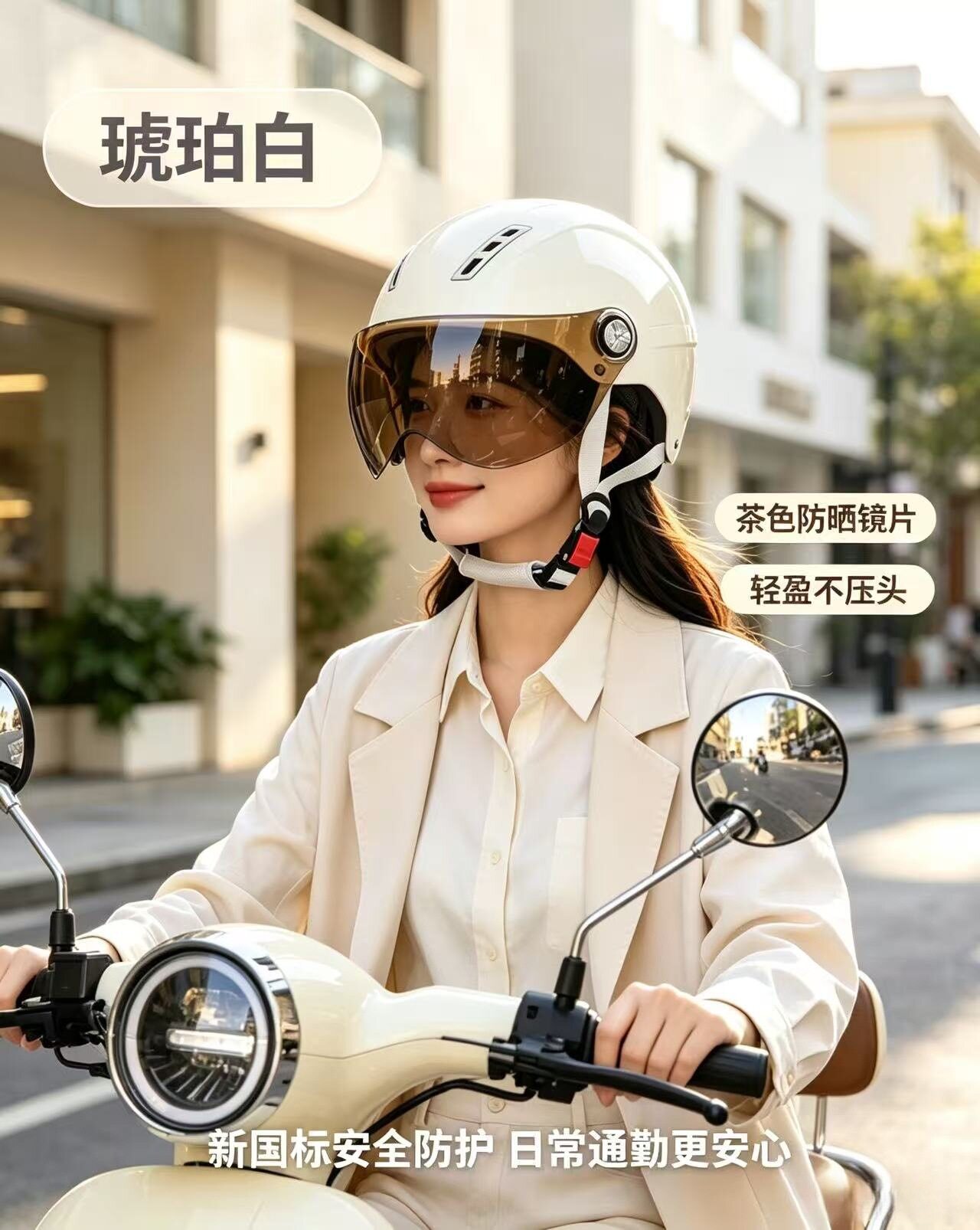 3C certified electric motorcycle helmet for men, summer sun protection half helmet, women's electric scooter helmet, universal safety helmet for all seasons