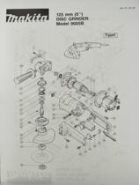 Makita imported angle grinder parts 9505B stator bevel gear and its parts 125mm angle grinder parts