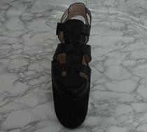 Disabled mens leather high and low foot shoes long short leg correction shoes single foot invisible height sandals