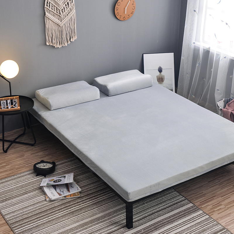 Autumn-winter thickened warm suede six-side all-bag bed-hat latex mattress protective sleeve customised tatami-thin brown cushion bed cover