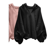 waitmore sweatshirt womens thin loose Korean style trendy ins lazy style bf early autumn lantern sleeve top clothes jacket