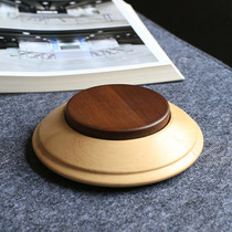 UFO solid wood office windproof ashtray Nordic home tea table Living room Retro minimalist creative personality with cover