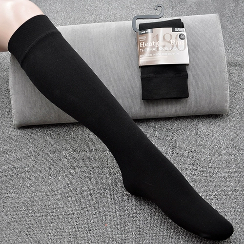 Свежья бесплатная доставка осень и зимняя горячая пряжа 180d плюс теплые черные носки таблетки 140D могут пройти коленные носки для теленка
