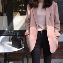 HSW pink suit jacket female spring autumn new Korean version Inn Wind 100 lap fashion casual tennis red little west suit