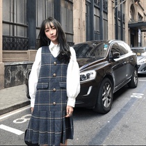 HSW2021 new French style retro shirts Machia Two sets womens autumn and winter playful and light cooked style suit skirt foreign air