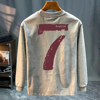 Outlets~special counter foreign trade tail goods picked up for outer wear long-sleeved t-shirt men's spring and autumn bottoming shirt round neck inner wear