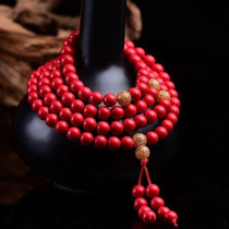 Natural red cinnabar bracelet cinnabar multi-Circle Bracelet this year gift men and women hand string beads
