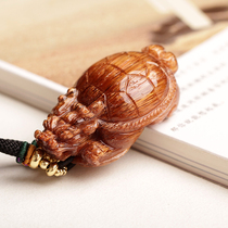 Photinia bamboo natural crystal copper hair copper hair Crystal Dragon turtle hair crystal pendant