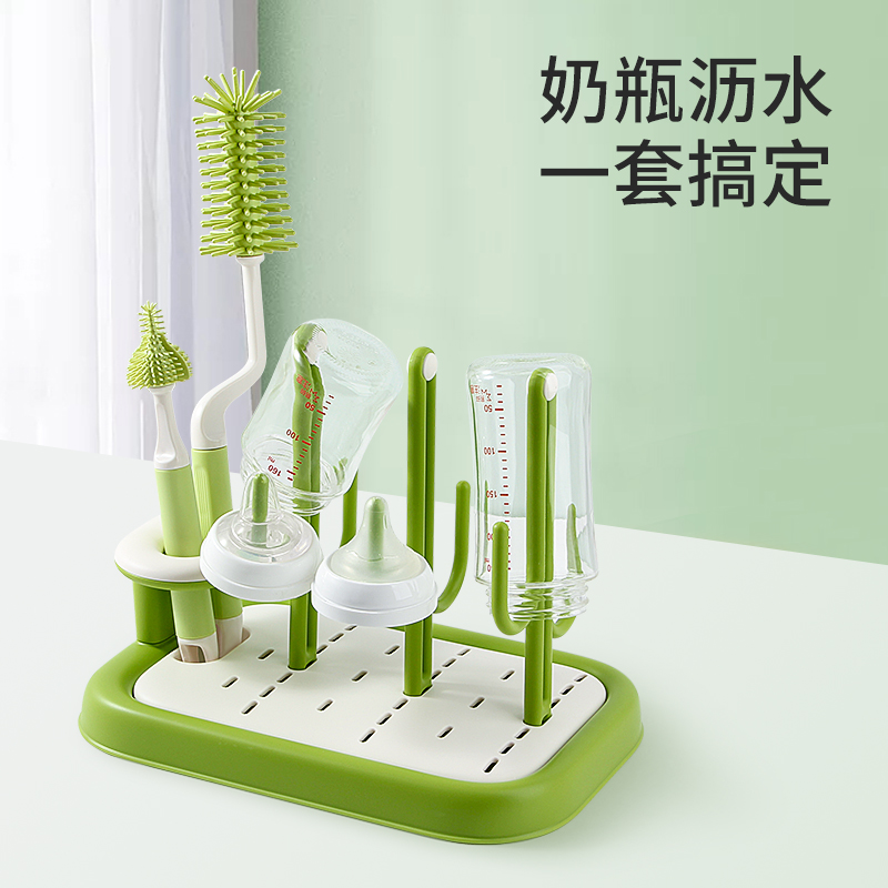 Bottle drain rack baby bottle brushed airing rack drying bottle rack washing brush drain bracket shelving shelving god-Taobao