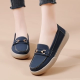 Туфли, нескользящая комфортная обувь для матери, из натуральной кожи, большой размер, мягкая подошва, для среднего возраста, осенние